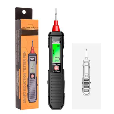 Testeur de tension AC12‑300V Haute Précision Écran LCD Stylo Testeur Électrique Multifonctionnel avec Lumière LED Noir