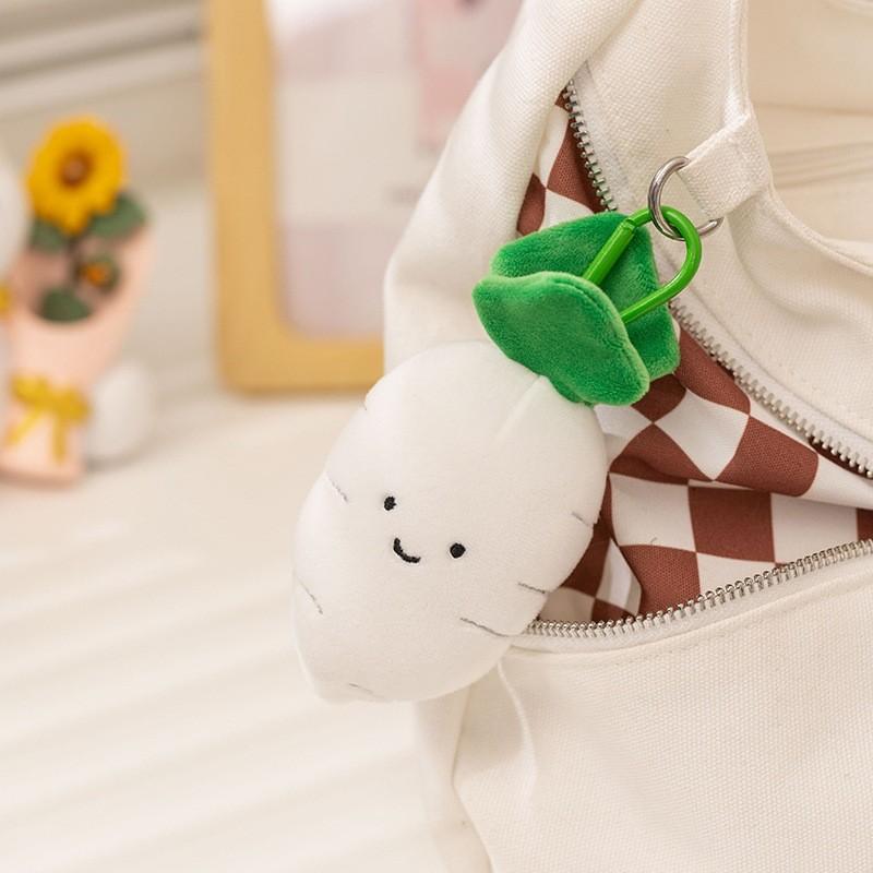 Vegetable Funny Plush Keychain Soft Stuffed Toy With Pp Cotton For Charm Bag