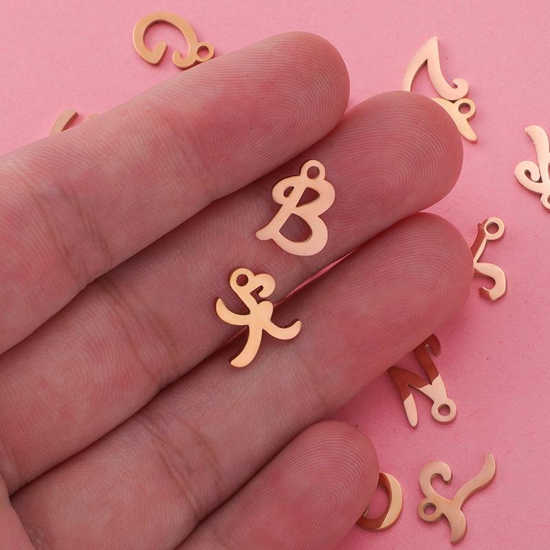 Mirror Polished Stainless Steel A-Z Letter Charms for DIY Jewelry