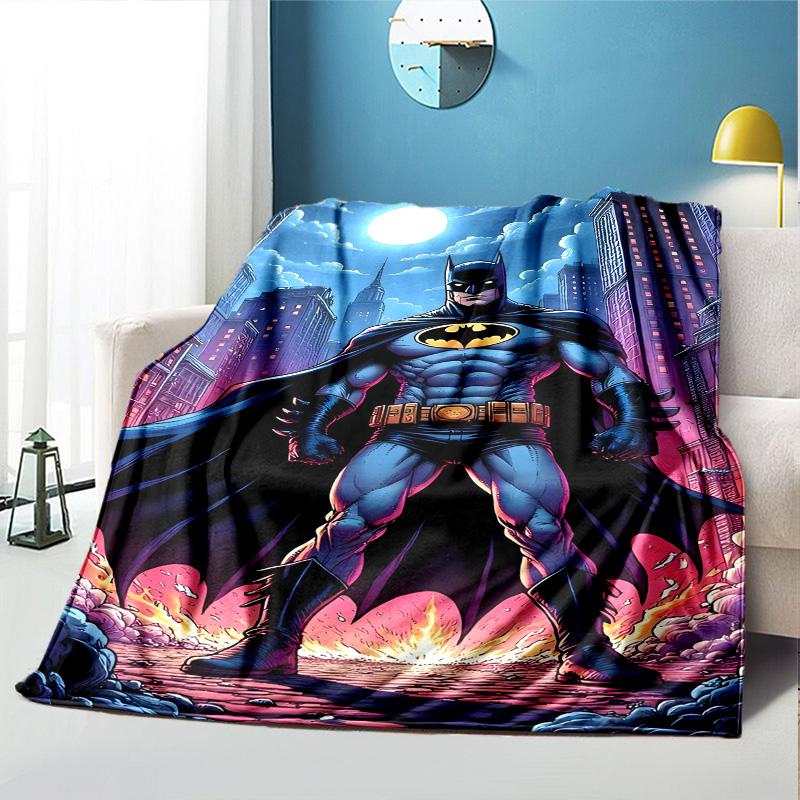 Batman Pattern Blanket for Home Decoration, Bed, Sofa, Car Travel, Camping, Suitable for All Seasons, Birthday Christmas Gift