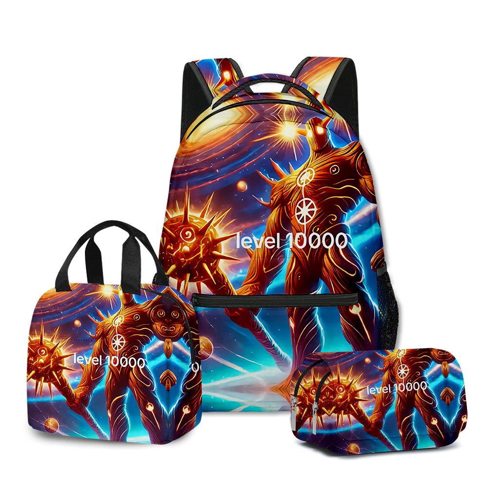 Traditionnel Apprécié Alphabet Lore Conception 3D 3 pièces/Ensemble Sacs pour Apprenant Étudiant Sac à Dos pour Ordinateur de Voyage Sac Bandoulière Sac Repas Pochette à Crayons
