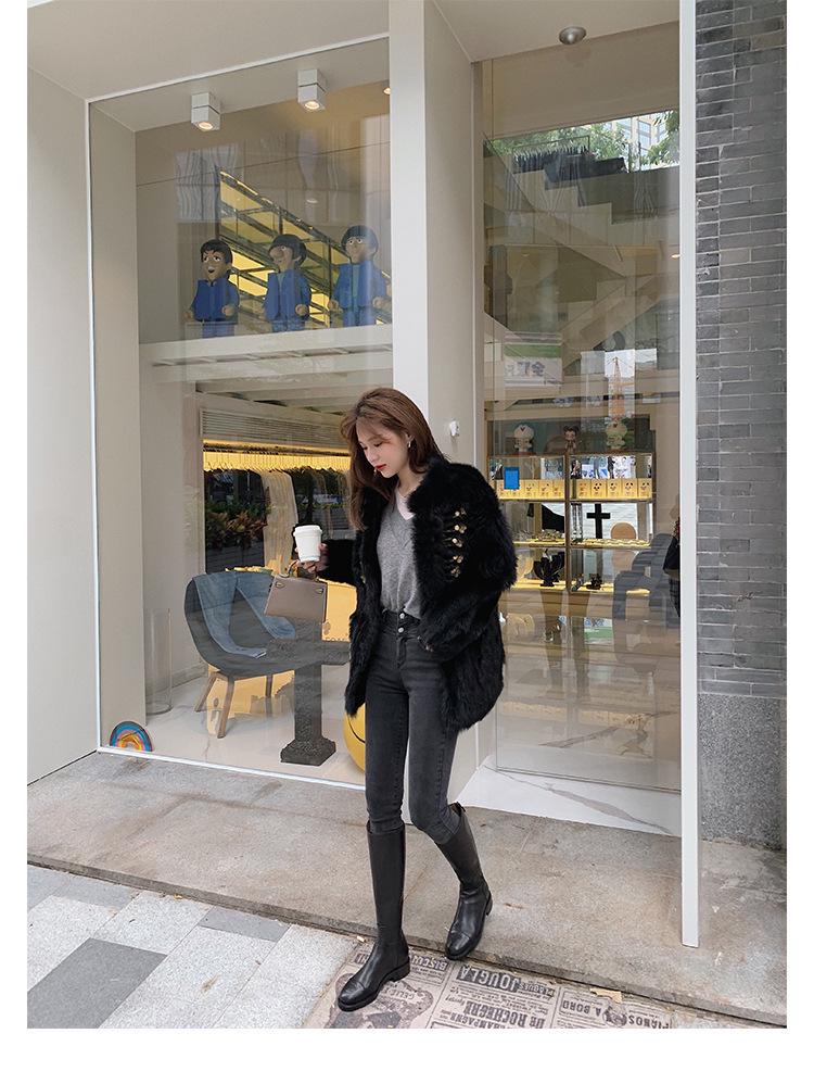 Bottes d'équitation hautes jusqu'au genou en cuir véritable pour femme, bout rond, avec broderie camélia en cuir de vachette
