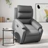 Vidaxl Lift and Recline Armchair, Grey, Upholstered In Faux Leather
