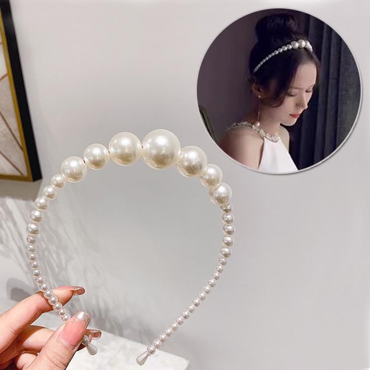 2025 Mori Style Fairy Pearl Headband with Wispy Bangs Hair Clips