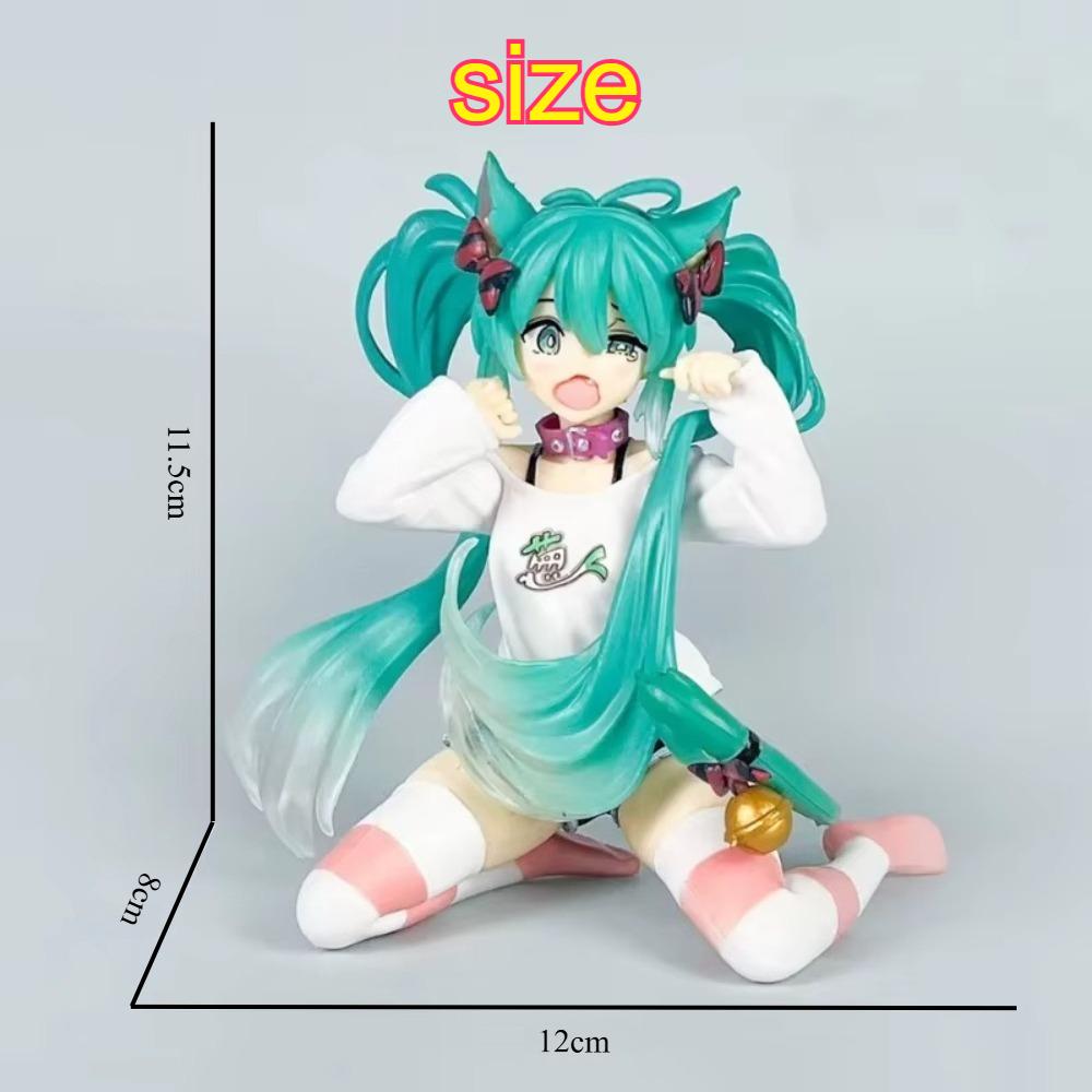 Hatsune Miku Desktop Cute Actionfigur 11cm Neko T-Shirt Ver. Anime Figur Kawaii Mädchen Modell Spielzeug Geschenk