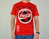90s Vintage Coca Cola Shirt Size Medium Vtg Red Soccer Euro Cup 96 Promo Tee
