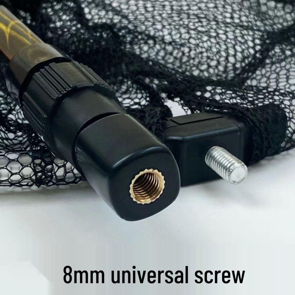 Aluminum Alloy Retractable Foldable Fishing Net Pole, Three-Section Lightweight Competition Pole