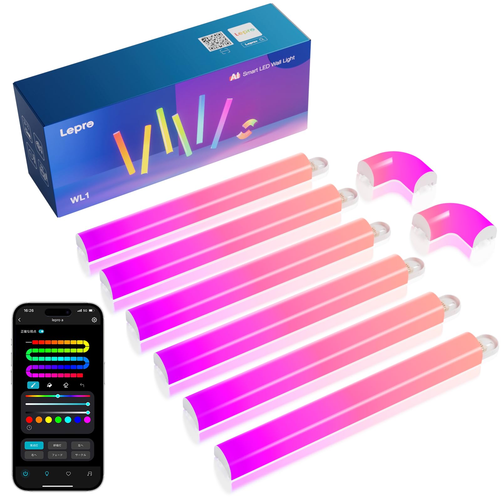 

with Lepro AI Bar Light WL1 Bracket RGBIC AI Automatically Create Lighting Effects 16 Million Super Compatible with Alexa and Google Ambient Wall