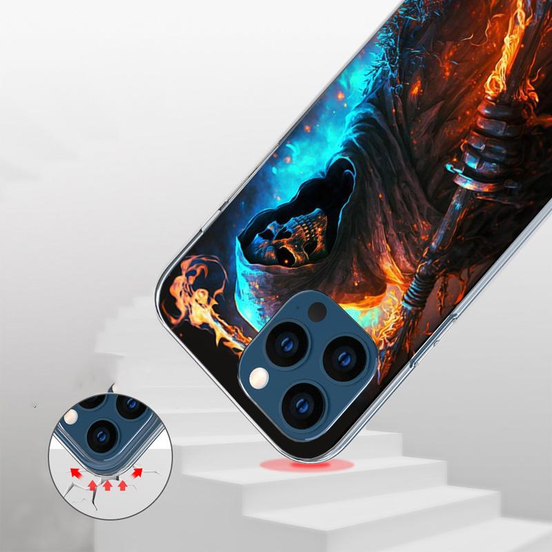 Reaper Skull Skeleton Gun Phone Case For iPhone 17 Air 16 Pro Max 16E 15 + 14 Plus 11 12 13 Mini 7 8 SE Gift Print Cover Fundas