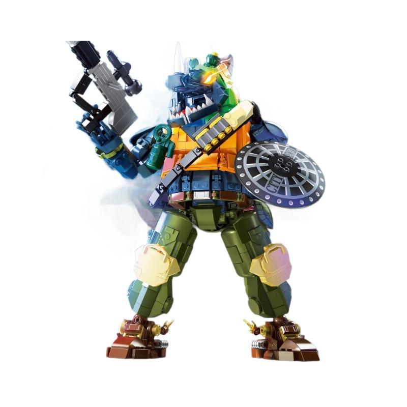 Premium Rhino Warrior Display Piece Exquisite Building Toy Collectible Model For Home Decor And Play