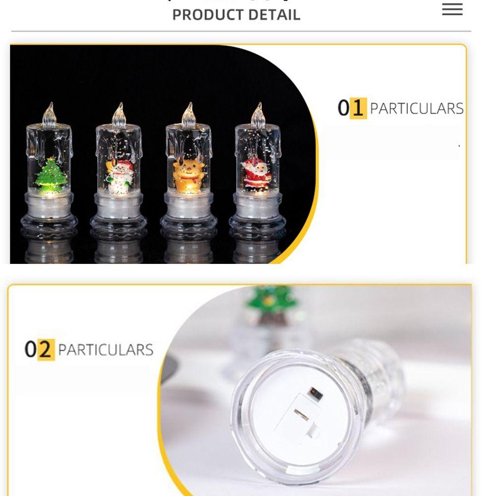 Simulation Christmas Candle Lamp Waterproof Transparent  Tears  Light  Xmas