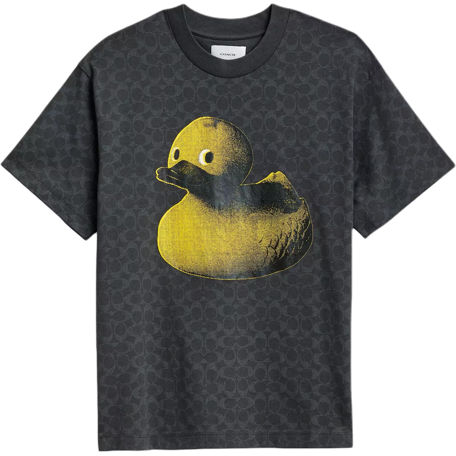 

Coach Printed Pattern Round Neck Loose Short Sleeve T-Shirt Unisex T-Shirt Gray CY393-R8E L