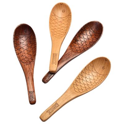 Cuchara de Madera para Mezclar Textura Sólida Estilo Japonés Innovador para Niños Leche en Polvo Herramientas de Cocina Cuchara para Condimentos