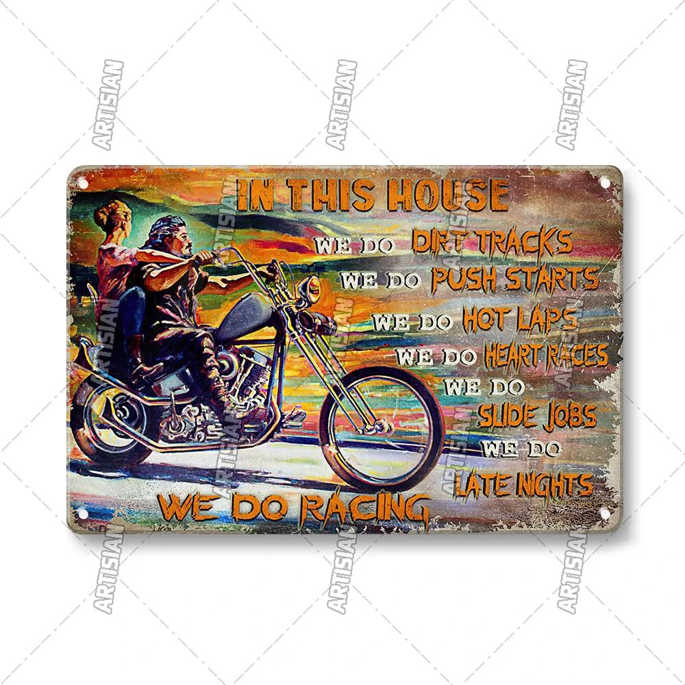 ARTISIAN Rusty Motorcycle Garage Wall Metal Tin Sign Vintage Decorative Plate Man Cave Metal Plaque Club Studio Industrial Decor