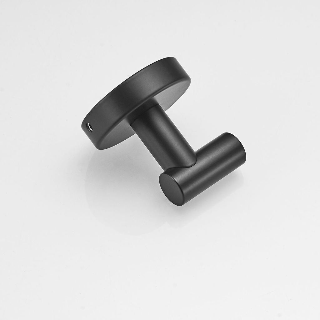 304 Stainless Steel Black Towel Rack 3-Piece Set Bathroom Towel Ring Tissue Hook Single Coat Hook