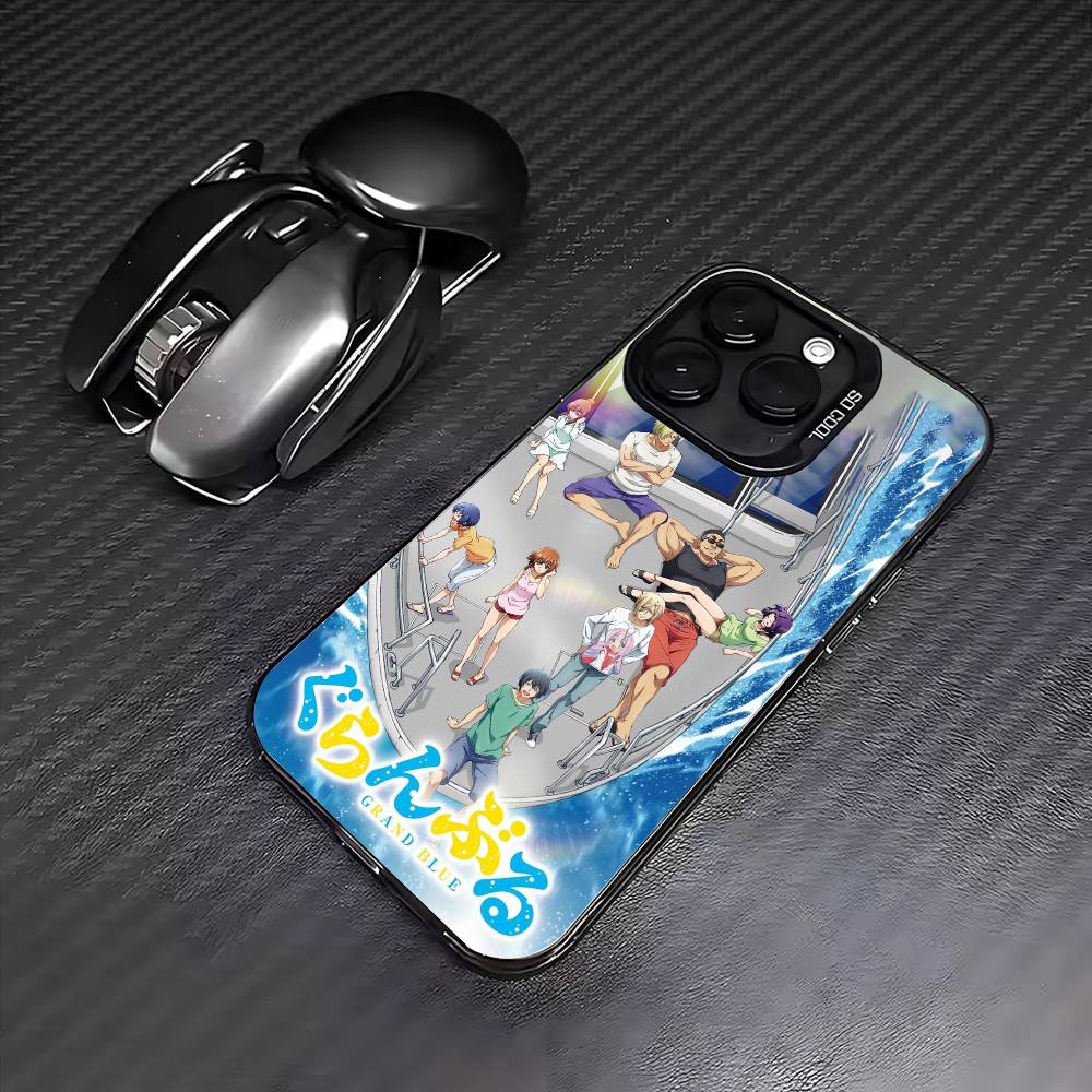 Grand B-Blue Dreaming Anime   Phone Case For iPhone17,16,15,14,13,12,11 Plus,Pro Max Colored Silver Plated Inside Cover