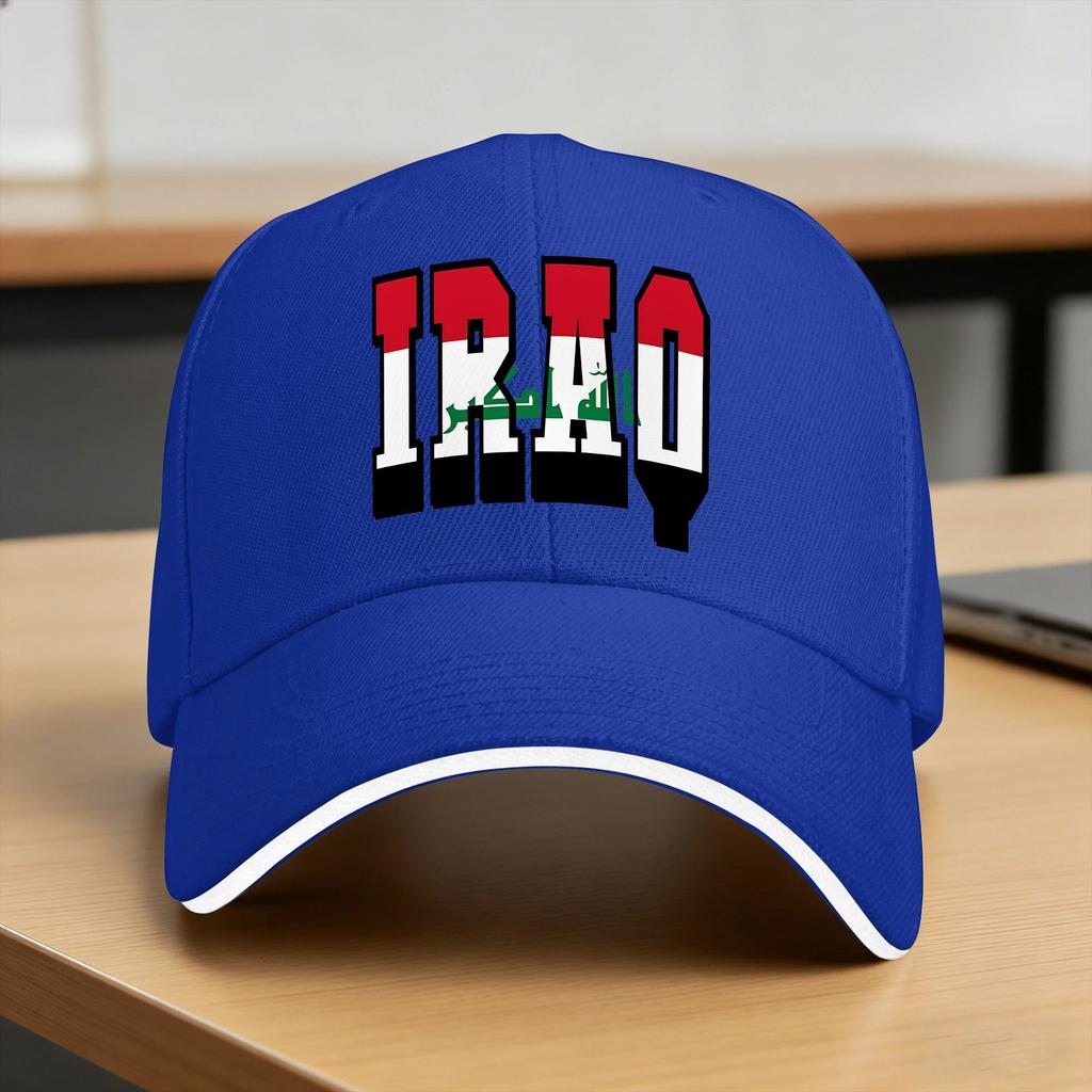 Iraq Country Flag Typography Casual Baseball Cap Trucker Hat Sun Hiking Fishing Hip Hop Hats FeUnisex Unisex Fashion Baseball Caps