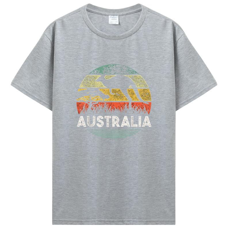 Den Austrálie Vtipné Australské Klokan Vintage Trička Bavlna Streetwear Krátký Rukáv Narozeninové Dárky Tričko Pánské Oblečení