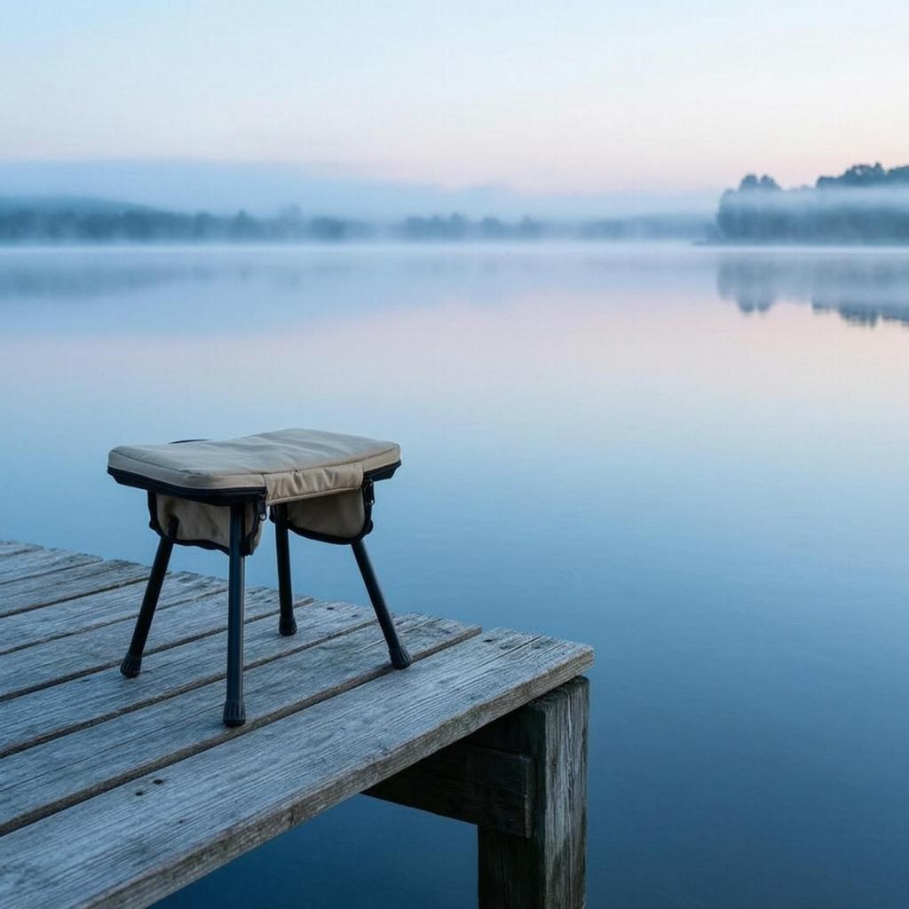 Folding Stool with Carry Bag LowProfile Carrying Compact Seat for Campers, Anglers,