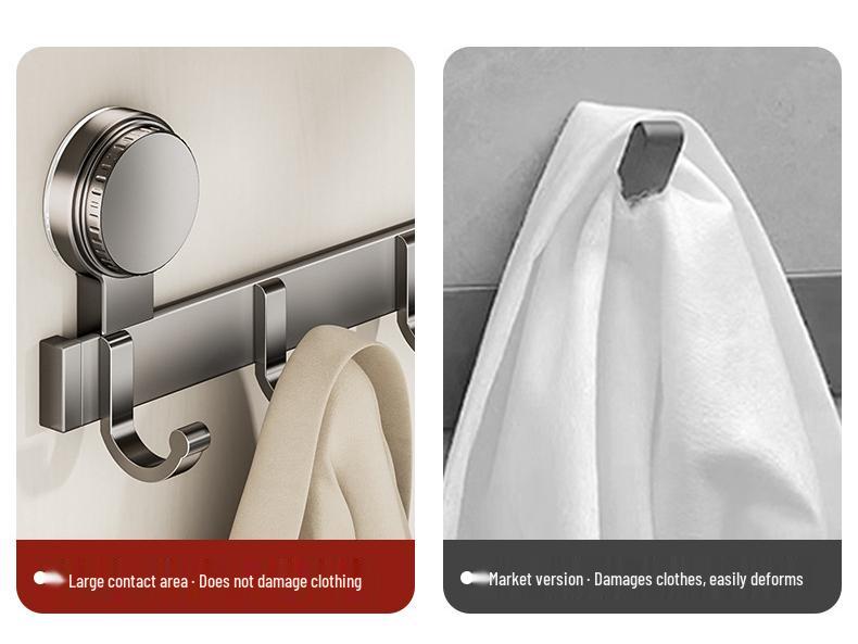 Strong Adhesive No-Drill Suction Cup Door Hook for Clothes and Storage