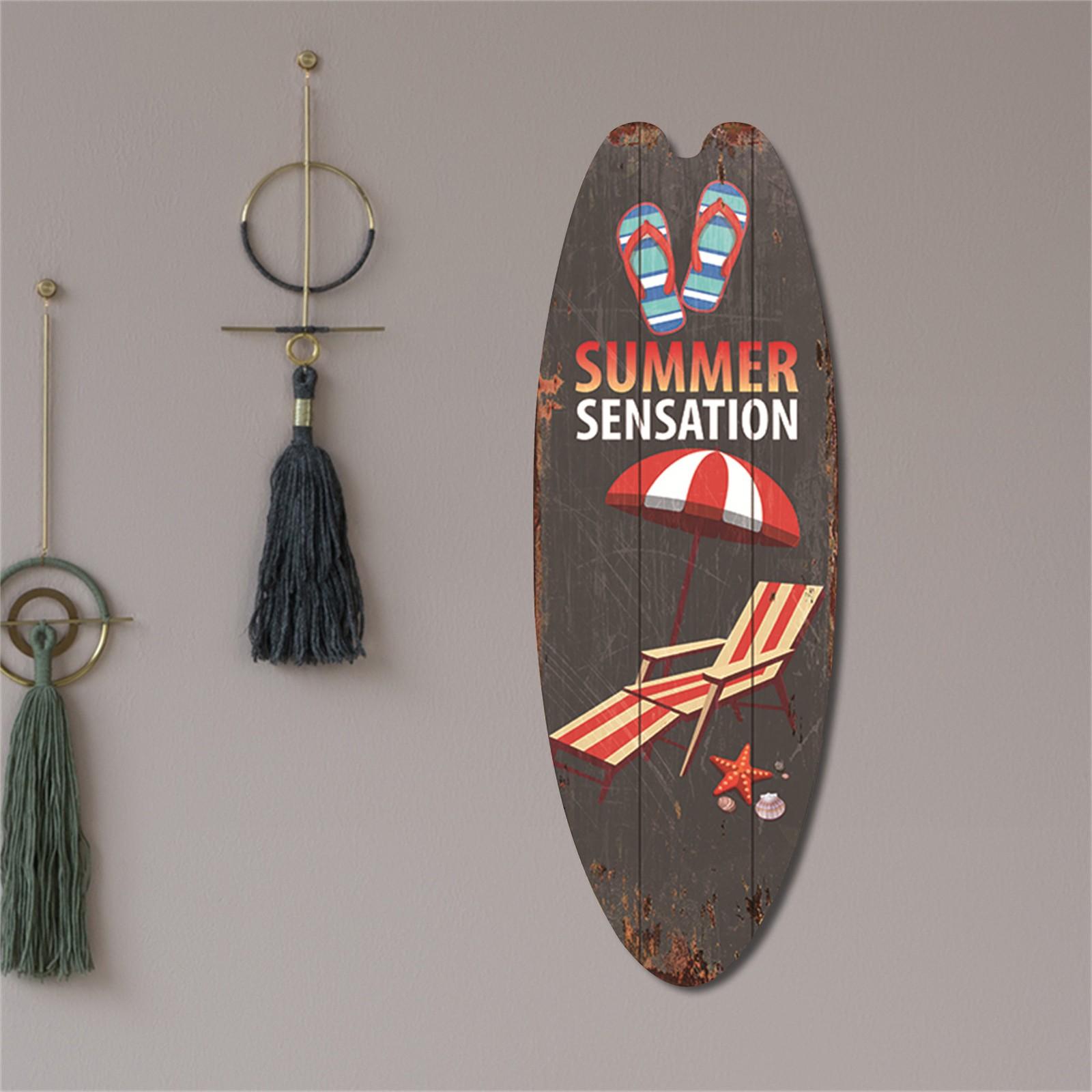 

Повседневный домашний декор, винтажный деревянный знак, доска для серфинга, деревянный знак, подвесной пляжный стиль коричневый