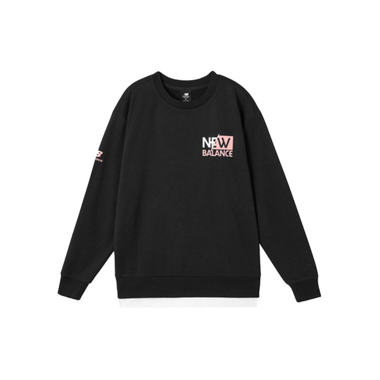 

Толстовка с круглым вырезом New Balance с принтом алфавита, мужские топы, черный AMT11314-BK
