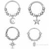 Fashion Crystal Stainless Steel Septum Hoop Clickers Nose Ring Women Tragus Cartilage Helix Piercing Hoop Earrings Jewelry