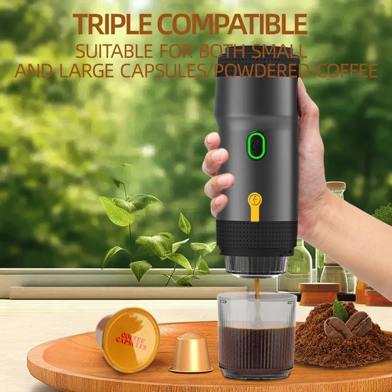 Wireless Portable Espresso Coffee Maker,3-in-1 Capsule/Powder/Electric,20Bar Fast Heat for Car Camping Travel Home Coffee Machin