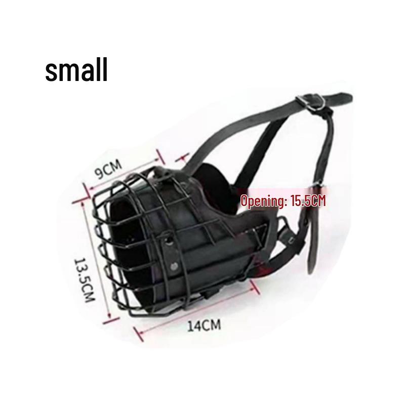 

Adjustable Steel Muzzle for German Shepherds & Malinois - Anti-Bite/Bark Pet Training Tool Small чорний