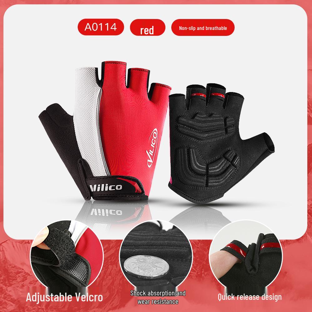 Unisex Summer Cycling Gloves - Breathable, Shock-Absorbing, Half-Finger, Sun Protection
