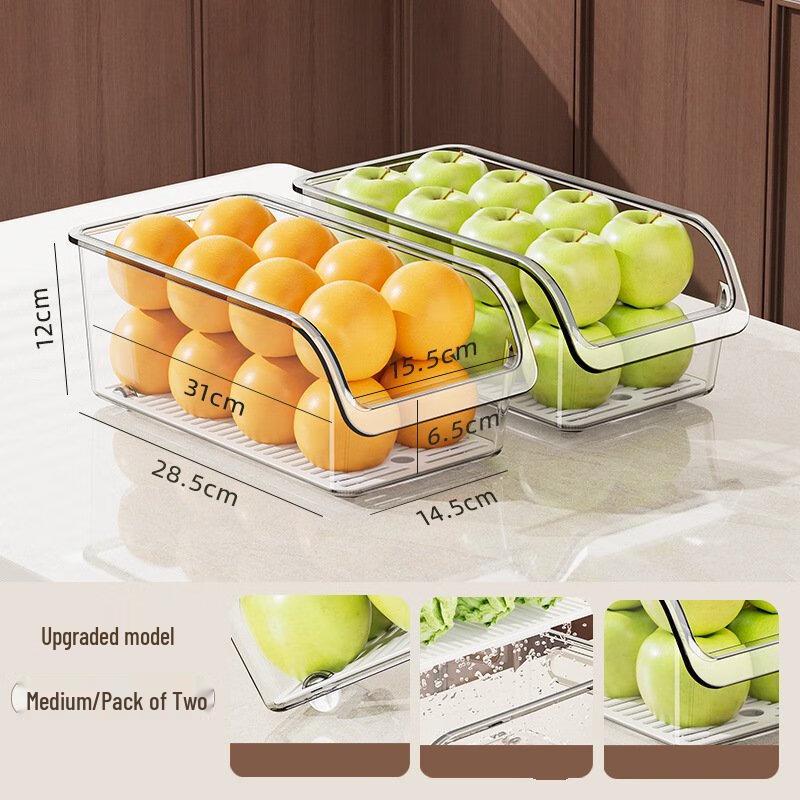 

ZISIZ Refrigerator Egg Storage Box, Medium, 2-Pack with Wheels