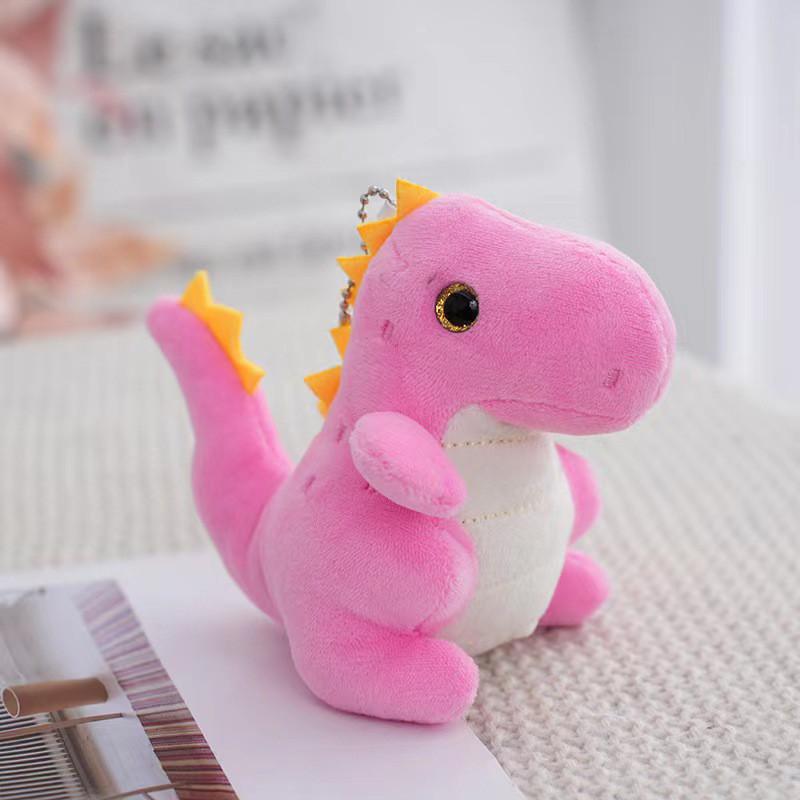 Cute Dinosaur Plush Toy Key Holder Pp Cotton Filled Mini Stuffed Animal For Kids