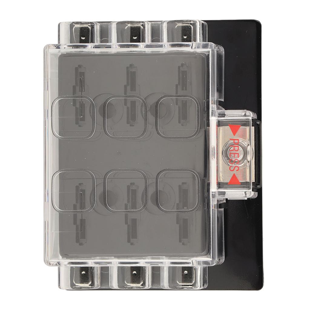 Fuse Block Blade Fuse Box ATC ATO for Boat Marine Vehicle Auto RV Car Traile 12 to 36VDC 6 Way