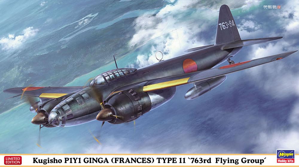 Hasegawa Japanische Marine Lufttechnisches Arsenal P1Y1 Bomber Ginga Typ 11 763. Luftgruppe Plastikmodell 02393 1/72 Landgestützt