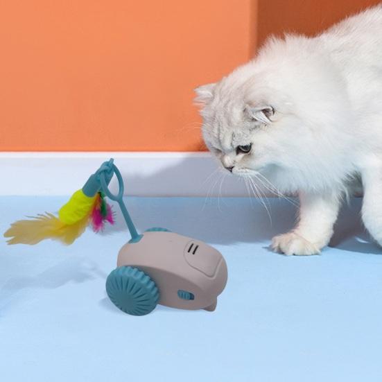 Turbo Tail Cat Toy Interactive Cat Mouse Toy USB Rechargeable Automatic Moving Teaser Toy for Indoor Cats