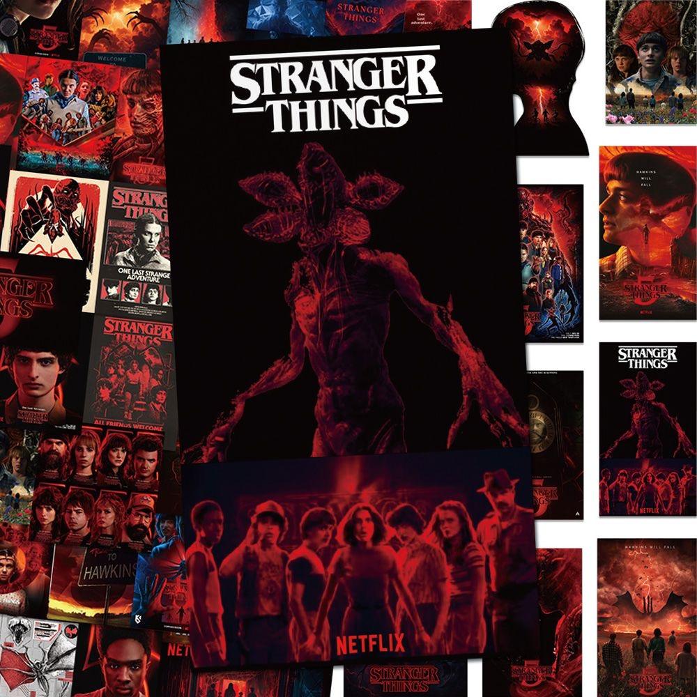 54 PCS Stranger Things Stickers,Stickers Movie Anime Stickers for Laptop Journal Skateboard Guitar Luggage