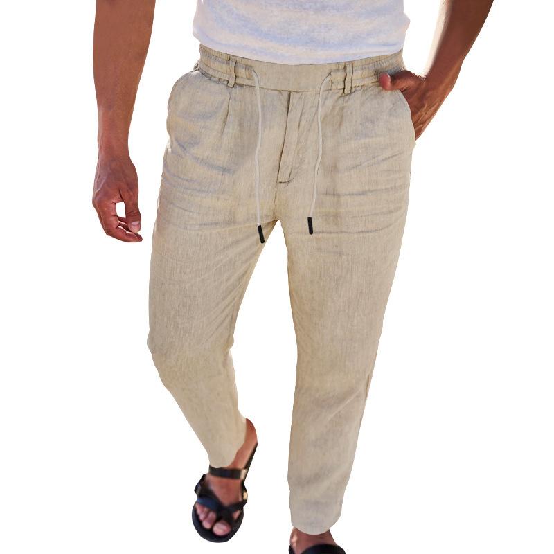

New Autumn Lightweight Casual Lace-up Drawstring Straight Leg Pants for Men XXXL хакі