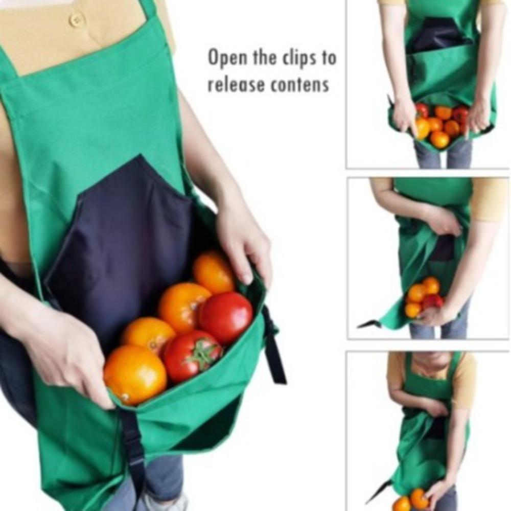 Vegetable Storage Harvesting Apron Quick Release Fruit Picking Bag Gardening Apron  For Weeding