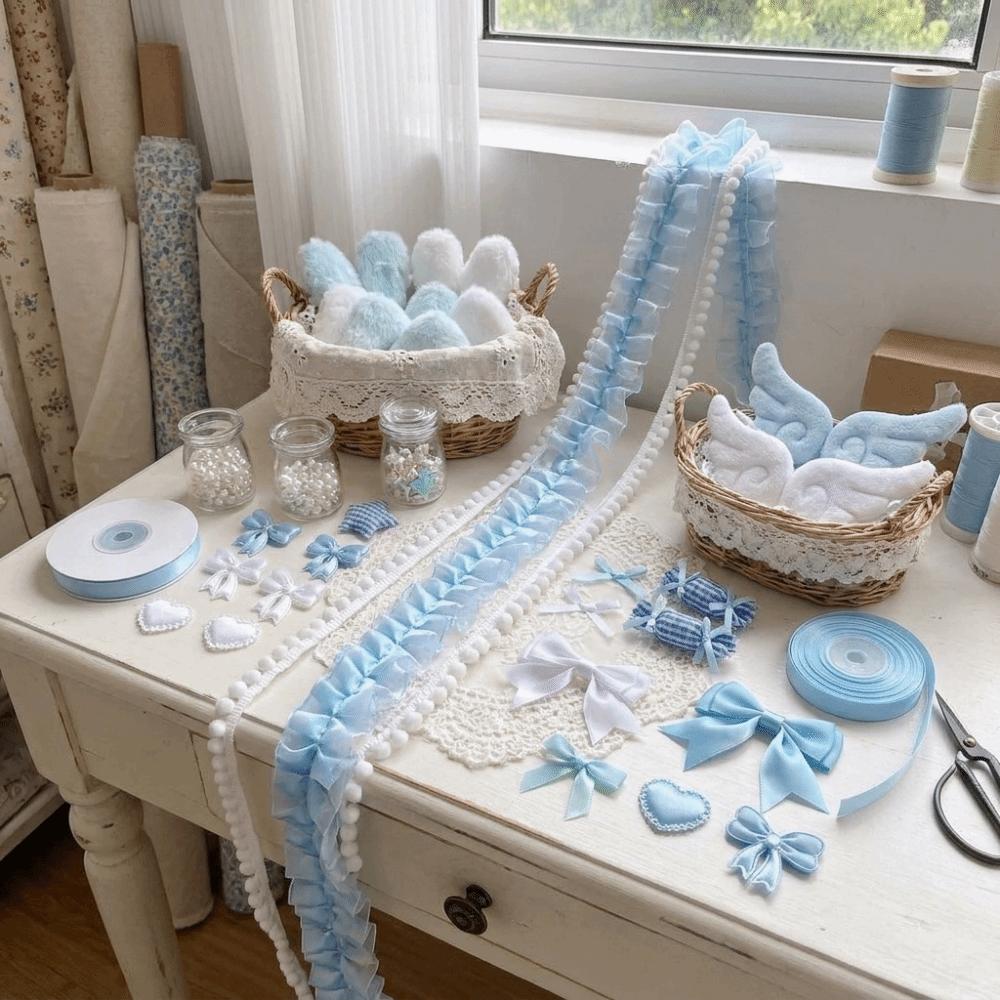 Sweet Girly DIY Decor Kit Lace Ribbon Bag Accessories Handmade Ita Bag Ornaments Gift Wrapping