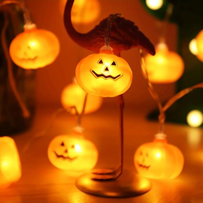 1pc, 10/20 Led Halloween Light String, Battery Powered, Halloween Pumpkin Lantern, Party, Yard, Garden Halloween Decoration