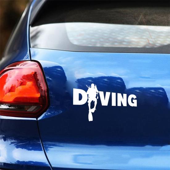 Dalgıç Dalış Etiket Araba Oto Tampon Pencere Bilgisayar Çıkartması Dekorasyon