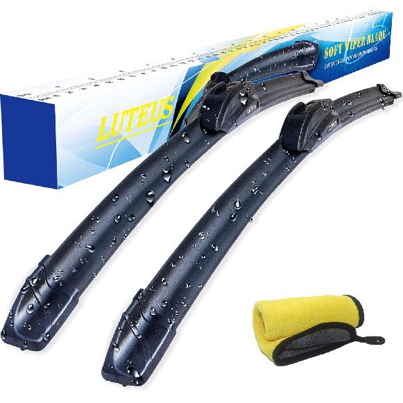 Windshield Wipers, 22  + 22   Wiper Blades, OEM Quality, LUTEUS Premium All- Seasons For Replacement Windshield Wiper Blades (Set Of 2), With Extra