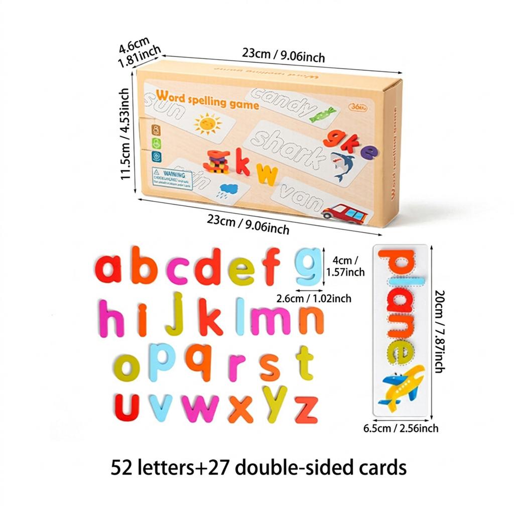 26 Letter Spelling Toys for Kids Educational Early Learning Preschool Teaching Aids with Storage Box