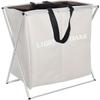 Panier à linge - WENKO - Duo Dark & Light - 2 compartiments - 120L - Polyester-Aluminium