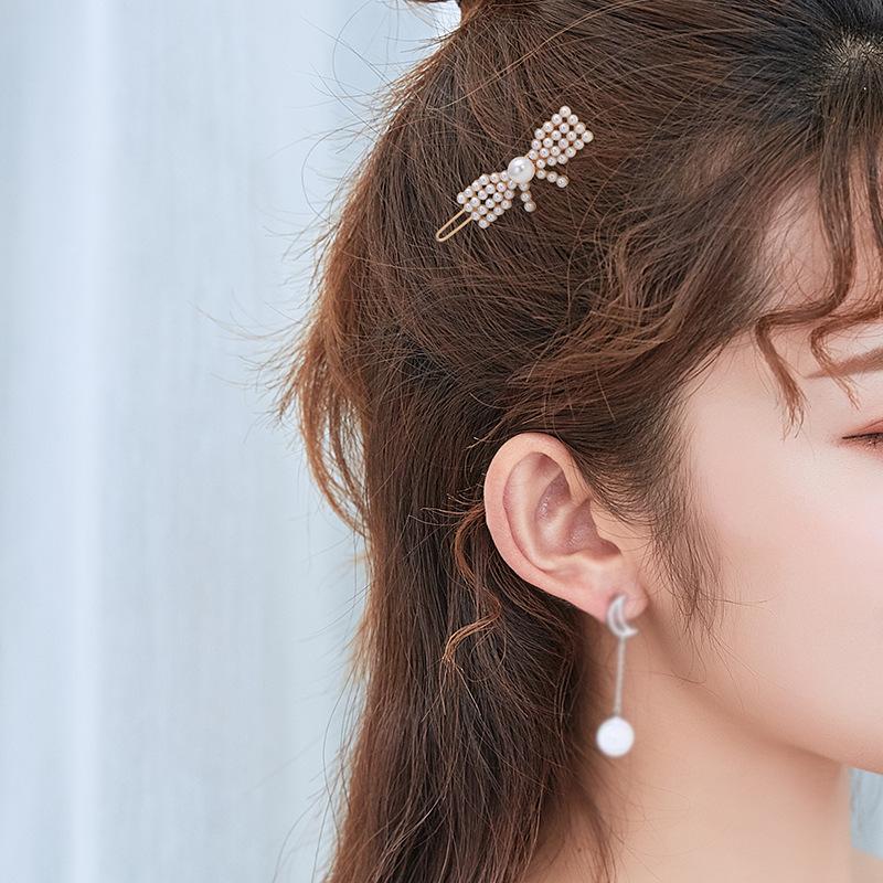 Pearl Hairpin, Advanced Sense, Exquisite Women'S English Alphanumeric Text Hairpin, Female Side Clip, Word Clip