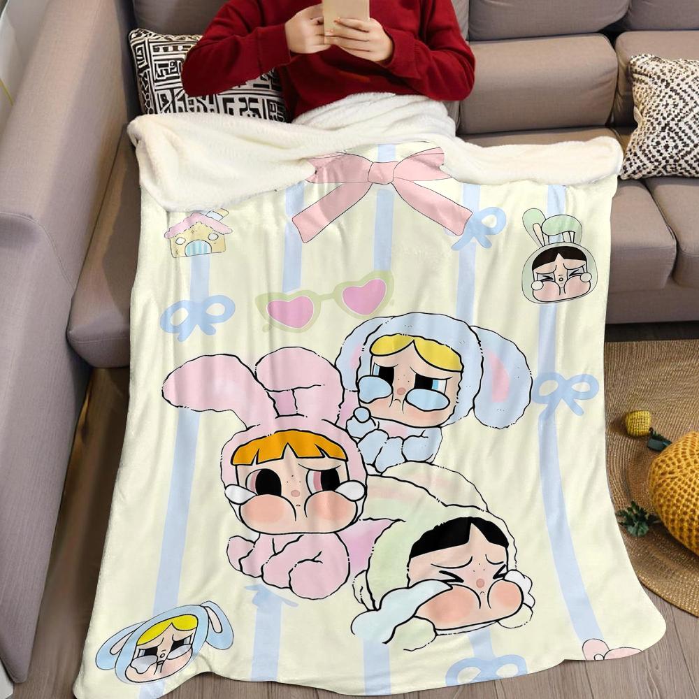 Bunny Crew Flannel Blanket Warm Soft Halloween Christmas Couch Warm Cozy Decorative Decor Gift for All Season