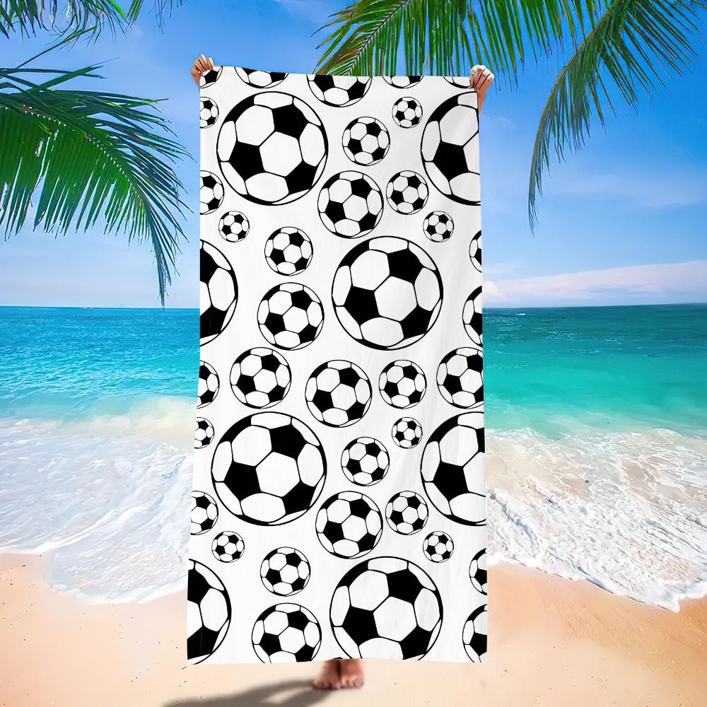 2025 New Football Beach Towel Soccer Themed Microfiber Bath Towel for Adults Seaside Quick Dry Towel