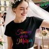 French Girl Bachelorette EVJF Party T-Shirts Future Bride Team Rainbow Gradient Graphic Short Sleeve Tees for Bridal Shower