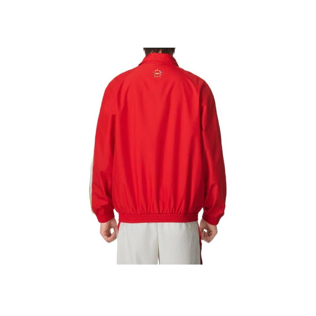 Puma Casual Fashion Running Comfortable Breathable Retro Color Block Stand Collar Jacket Unisex Jacket Red 629227-11
