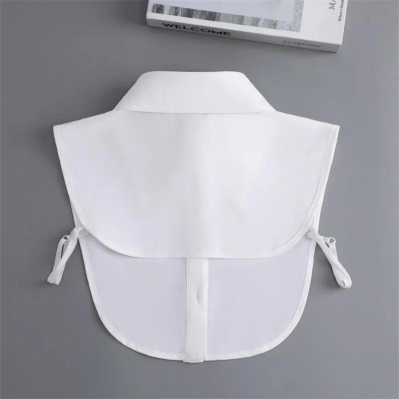 Chiffon Fake Collar Unisex White Lapel Button Down Half Shirt Detachable Collar Formal Suits Neckwear False Collar Accessories